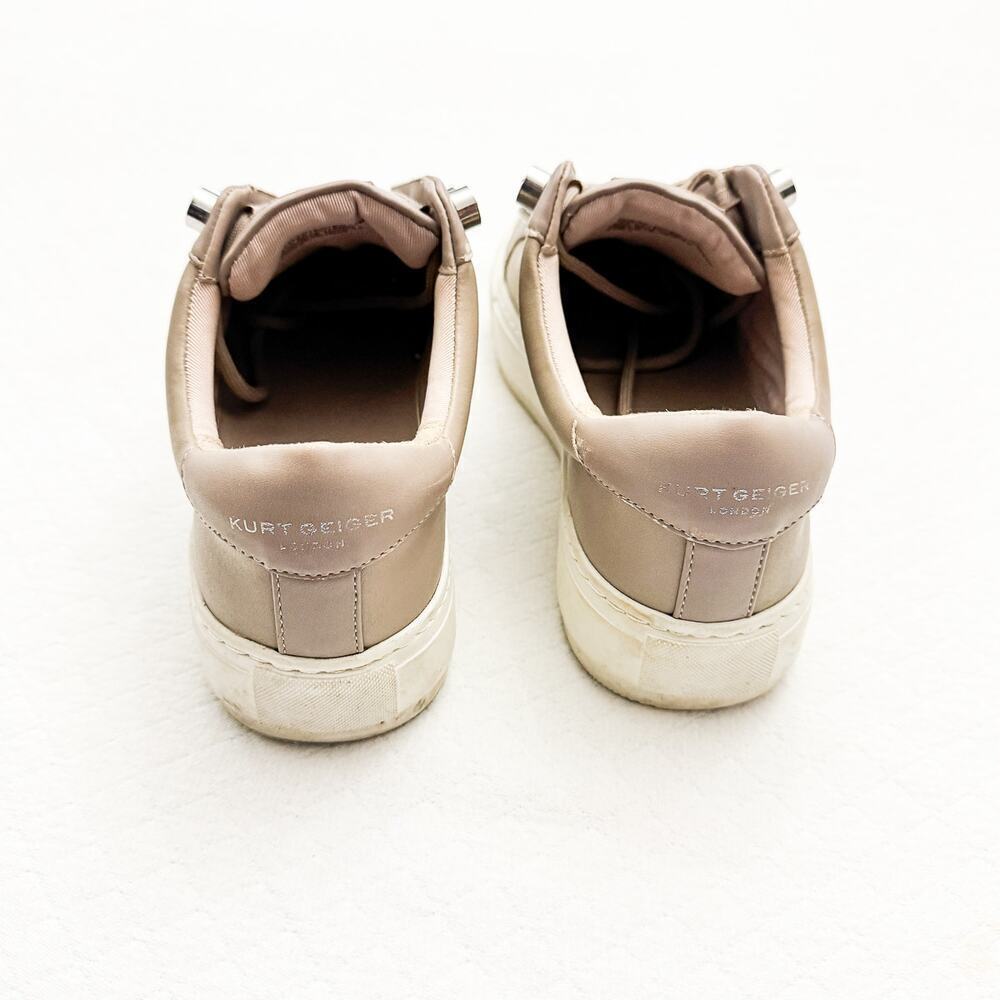 Kurt Geiger London Laney Coloful Stone Beige/Gray Leather Shoes Size 36.5 - Picture 2 of 7